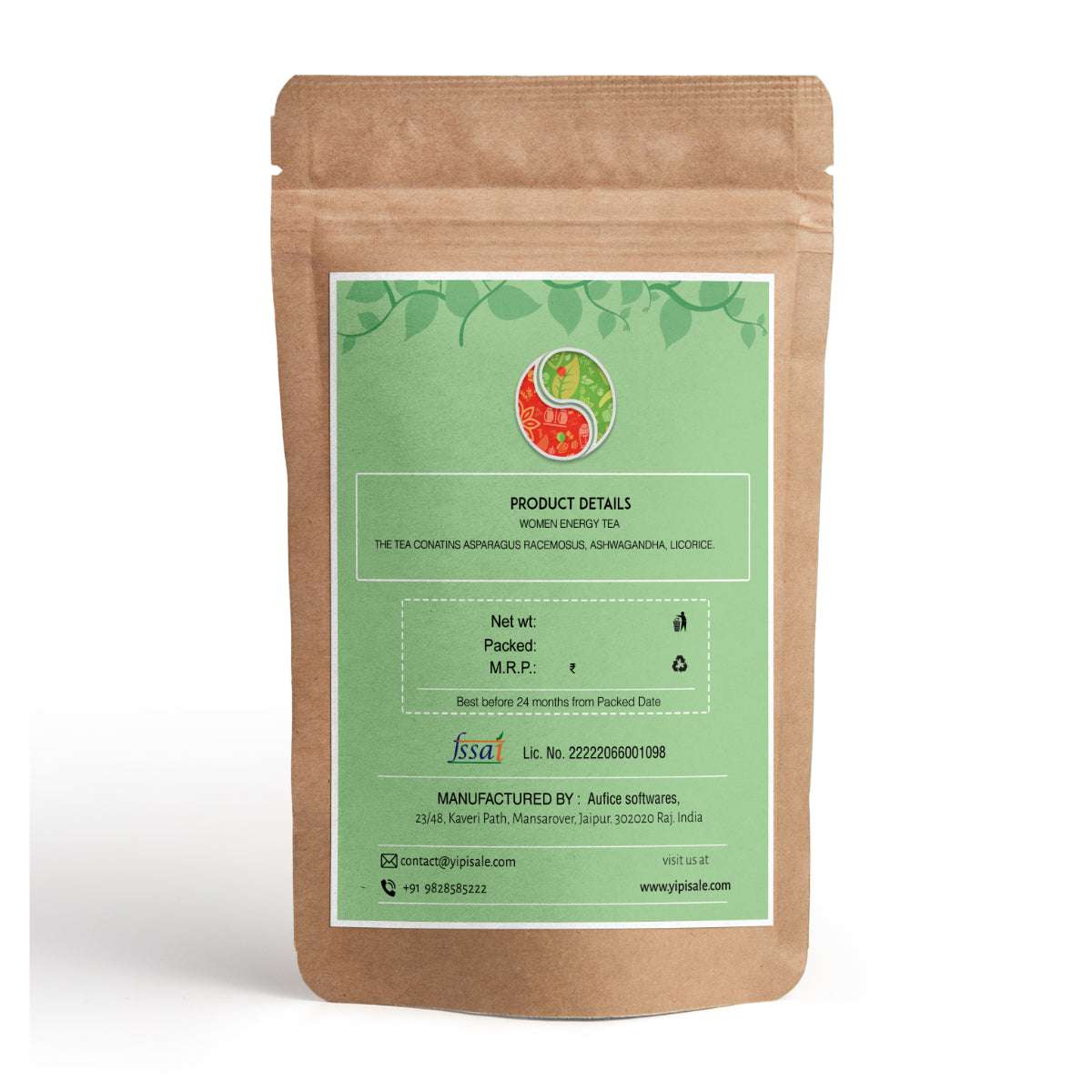 Ayurvedic Herbal Tea for Women’s Energy and stamina, with Shatavari, Ashwagandha, Caffeine Free - 200gm
