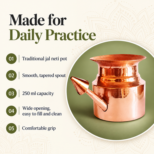 Copper Jal Neti Pot 250 ml (Neti Kriya) | Buy Online
