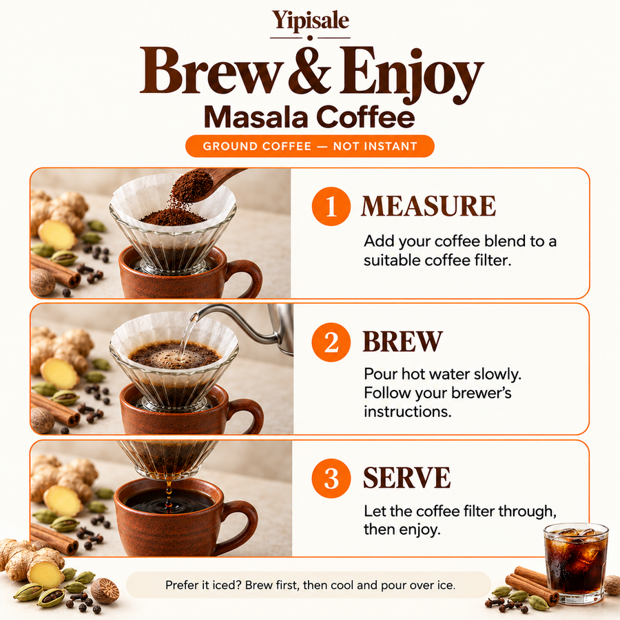 Masala Coffee | Indian Six-Spice Blend, Fine-Ground, 200 g