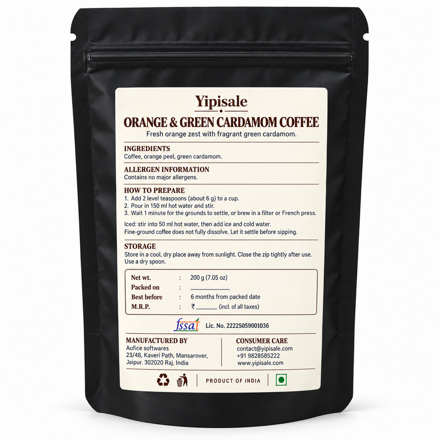 Orange & Cinnamon Coffee | Citrus Spiced, Fine-Ground, 200 g