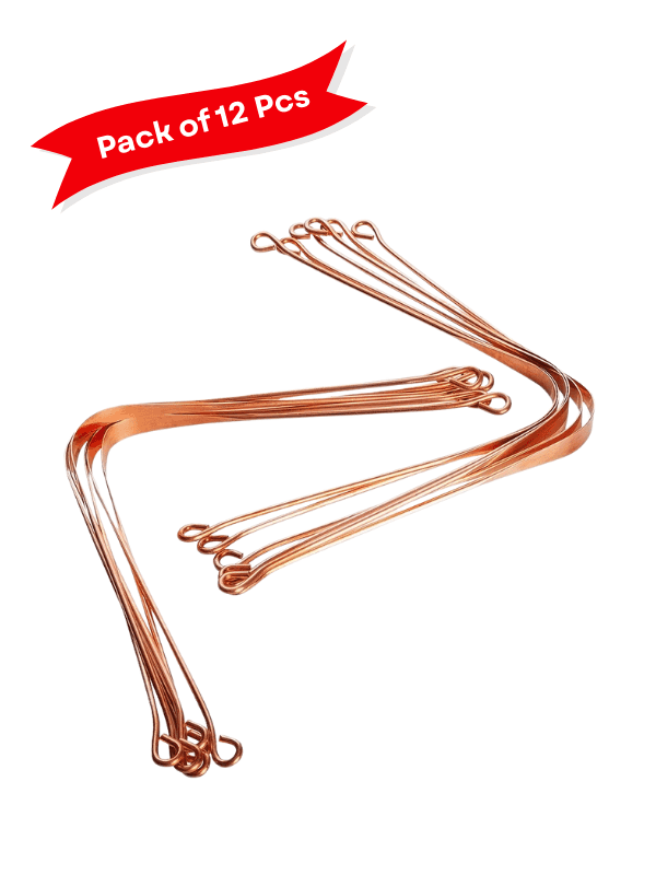 Set of 12 copper tongue scrapers for fresh breath