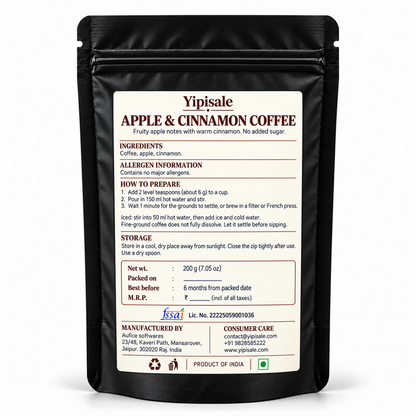 Apple & Cinnamon Coffee | Orchard Flavored, Fine-Ground, 200 g