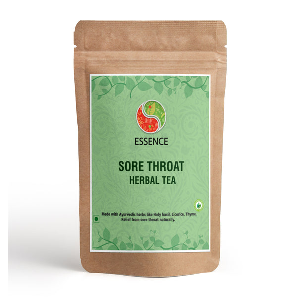 Ayurveda Herbal Sore Throat Tea, with Holy Basil, Clove, Licorice, Caffeine Free - 200gm