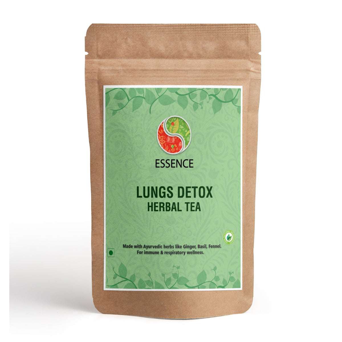 Ayurveda Lungs Detox Herbal Tea, with Ginger, Tulsi, Hibiscus, Caffeine Free - 200gm