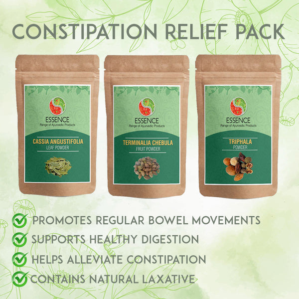 Essence Constipation Relief Ayurveda Herbal Pack, Triphala, Haritaki, Senna Combo