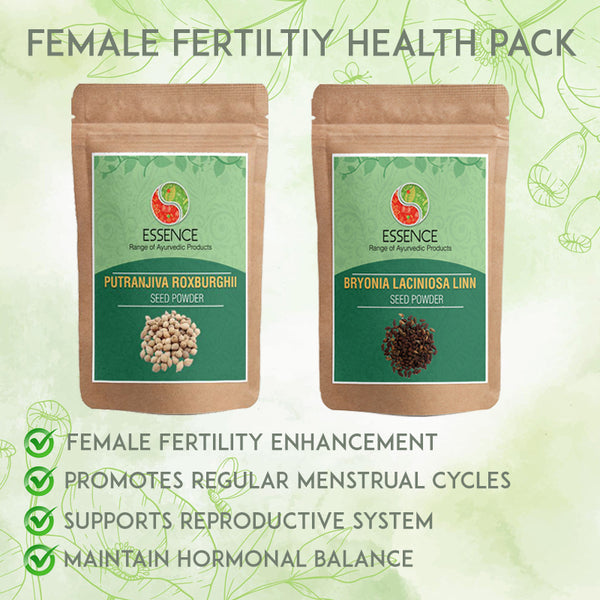 Essence Female Fertility Boost Ayurveda Herbal Health Pack, Putrajeevak, Shivlingi Herbs