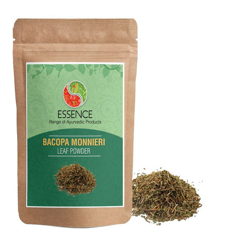 Essence Bacopa Monnieri Leaf Powder, Brahmi Herb for Memory and Concentration