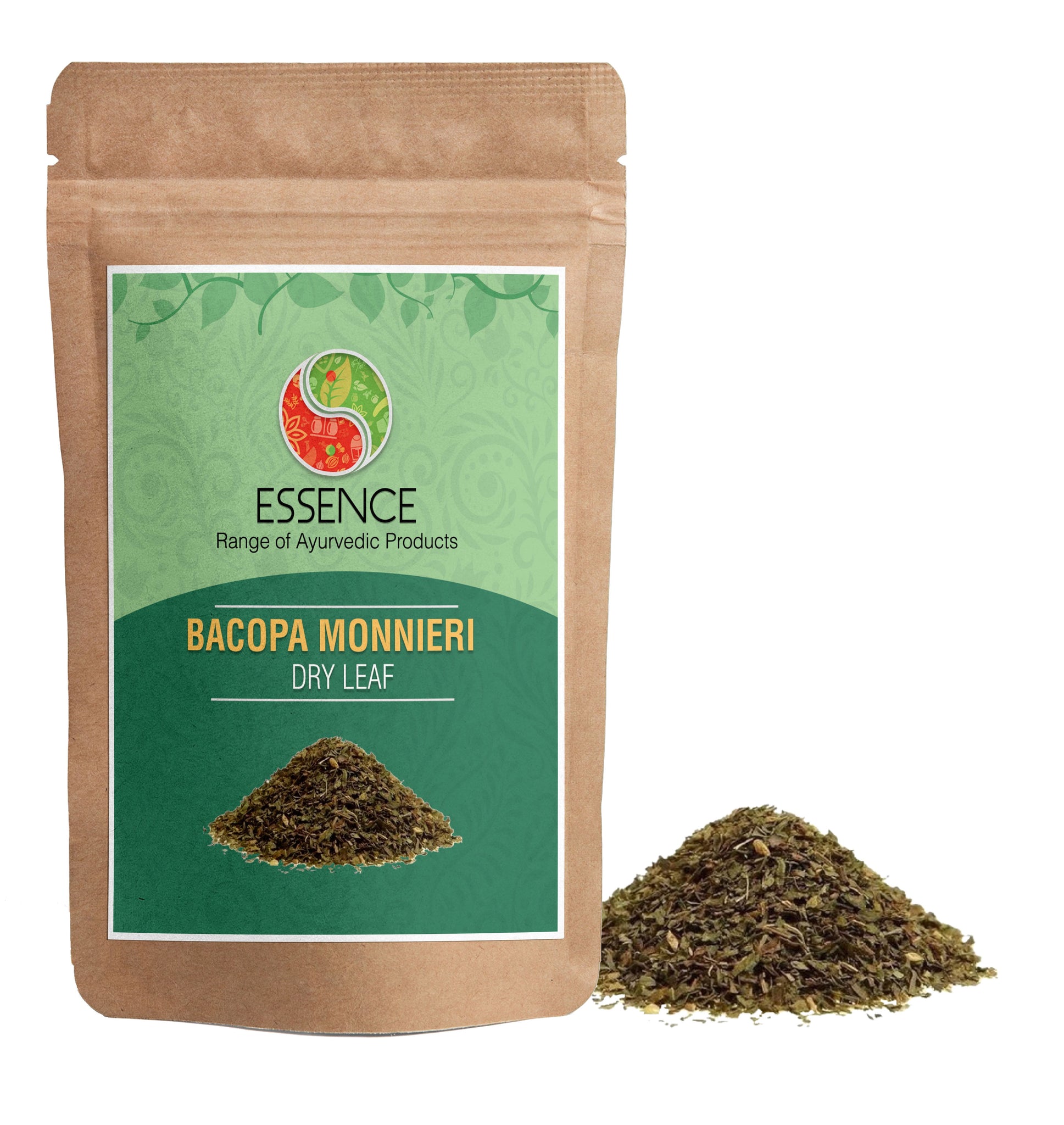 Essence Bacopa Monnieri Leaf Tea, Herbal Brahmi Tea, Healthy Brain & Strong Memory, For Anxiety & Stress Relief