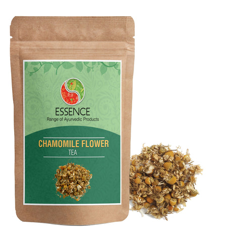 Essence Chamomile Flower Herbal Tea, Sun Dried Flowers, Pure Whole Flower Buds, Caffeine Free, For Sleep & Stress Relief