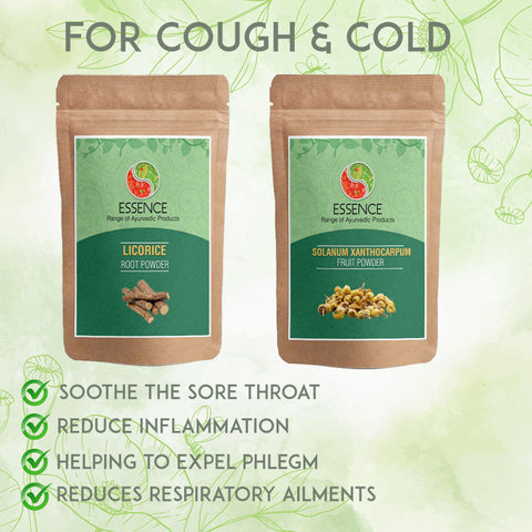 Essence Cough and Cold Herbal Remedy Pack, Solanum xanthocarpum, Licorice