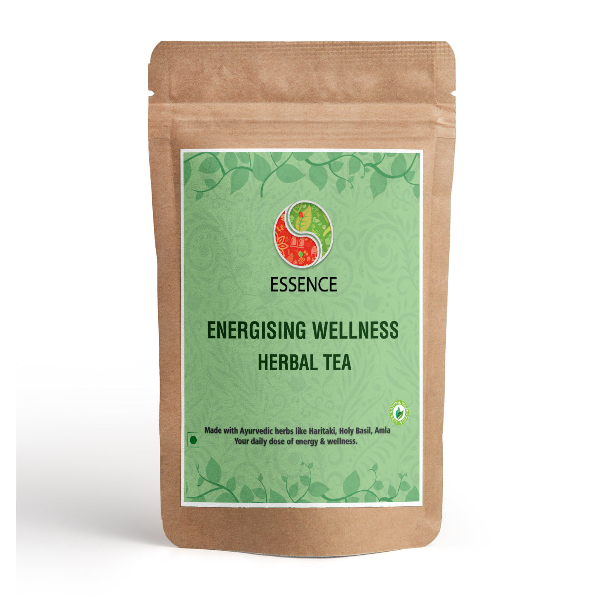 Essence Energizing Wellness Herbal Tea, with Licorice, Holy Basil, Haritaki, Caffeine Free - 200GM