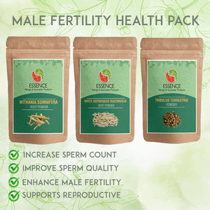 Essence MALE FERTILITY Ayurvedic Herbal Health Pack, for Men's Reproductive Health, Ashwagandha, Shatavari, Gokshura