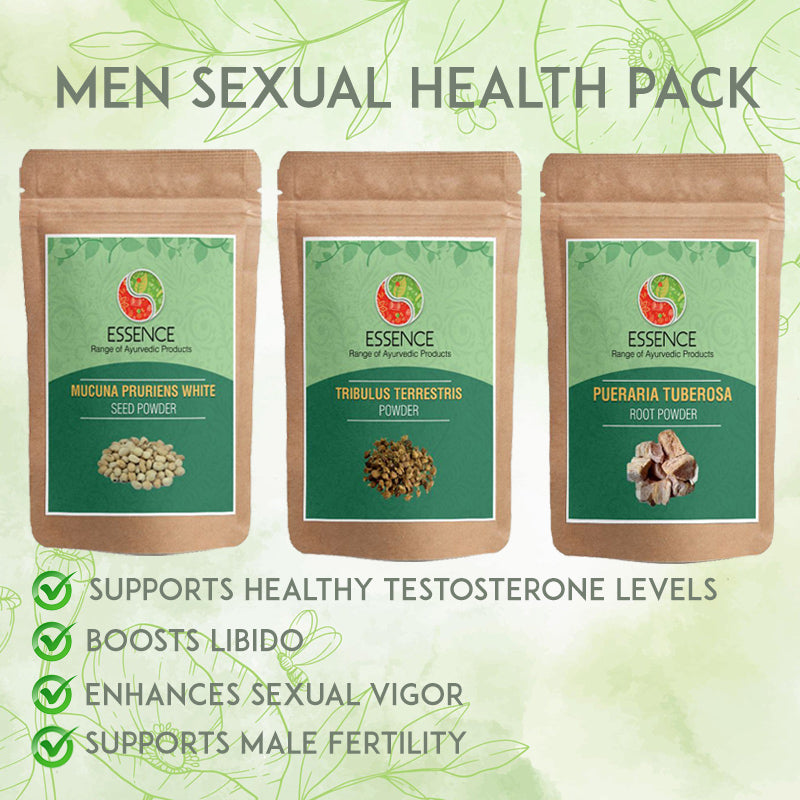 Essence MEN SEXUAL Health Ayurvedic Herbal Combo Pack for Fertility Stamina Energy 300 gm 100gm Each