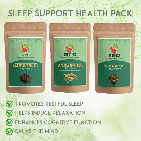 Essence Sleep Support Ayurveda Herbal Health Pack, For Restful Sleep, Calms Mind, Stress