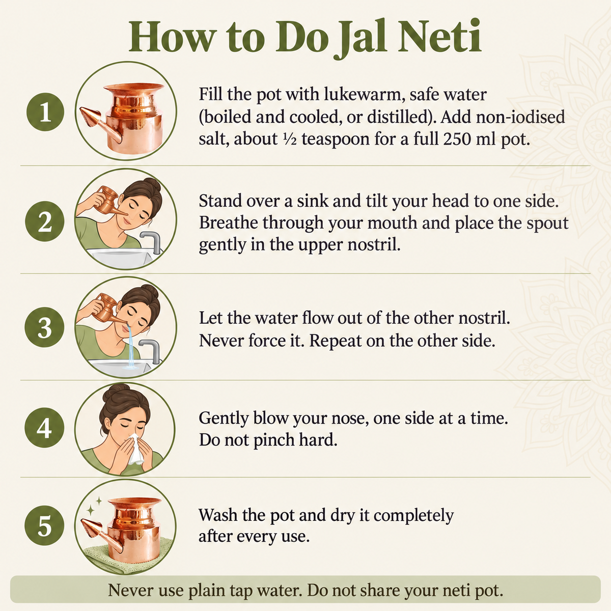 Copper Jal Neti Pot 250 ml (Neti Kriya) | Buy Online