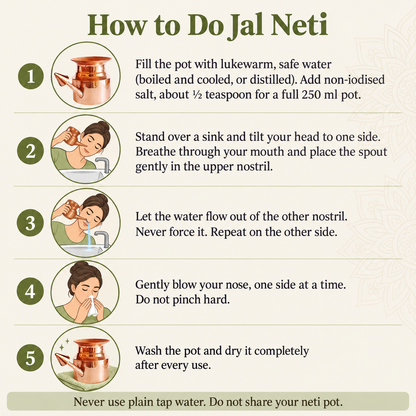 Copper Jal Neti Pot 250 ml (Neti Kriya) | Buy Online