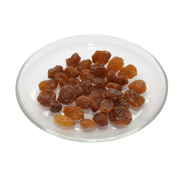 Dry Munakka Raisins on glass dish for food category