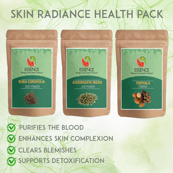 Essence SKIN RADIANCE Ayurveda Herbal Health Pack, for Blemishes, Complexion, Manjistha, Neem, Triphala