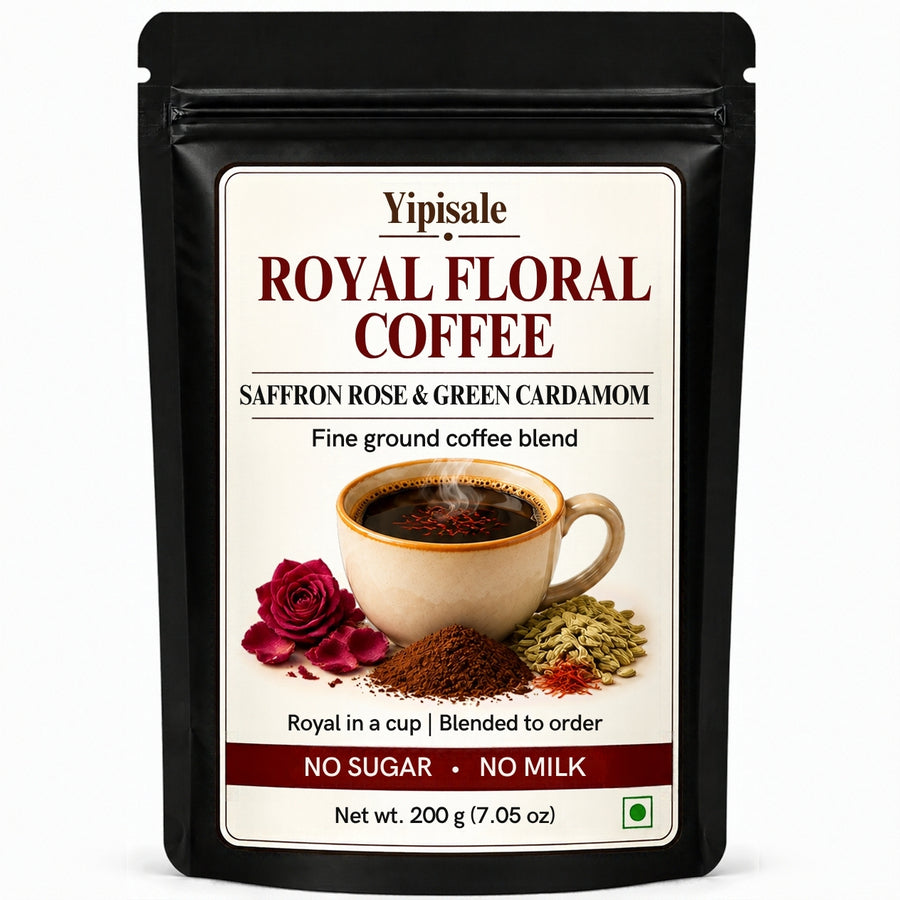Saffron, Rose & Cardamom Coffee | Royal Floral, Fine-Ground, 200 g