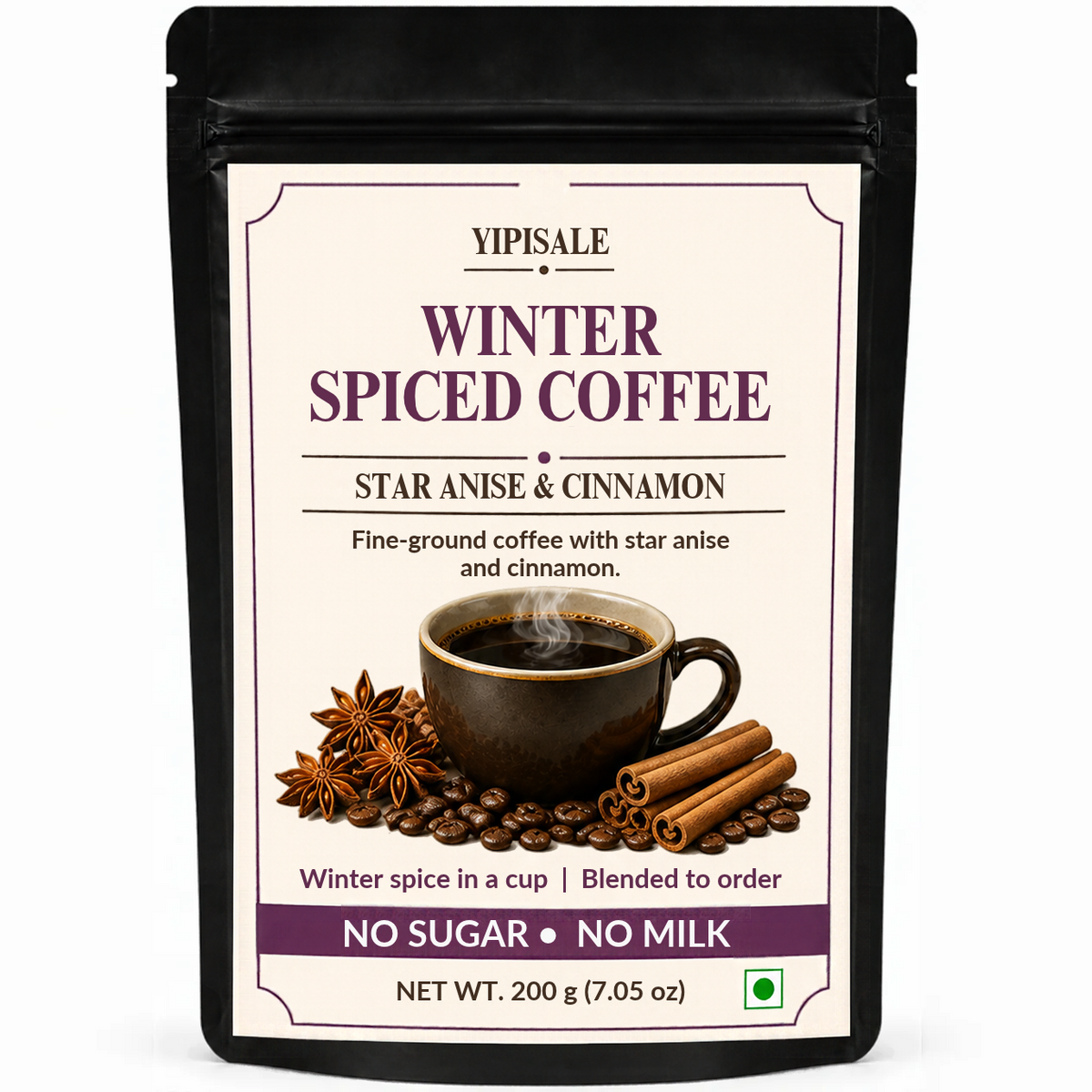 Star Anise & Cinnamon Coffee | Winter Spiced, Fine-Ground, 200 g