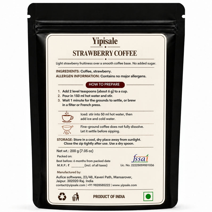 Strawberry Coffee | Berry Flavored, Fine-Ground, 200 g