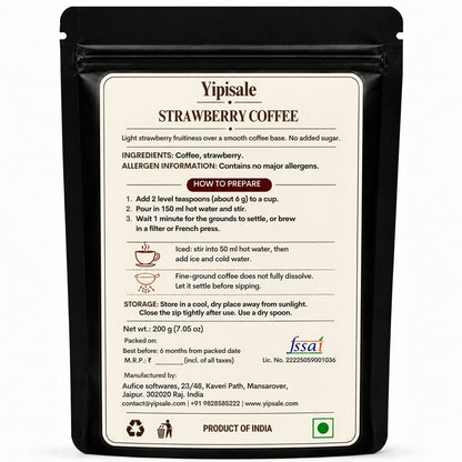 Strawberry Coffee | Berry Flavored, Fine-Ground, 200 g
