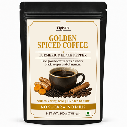 Turmeric & Black Pepper Coffee | Golden Spiced, Fine-Ground, 200 g