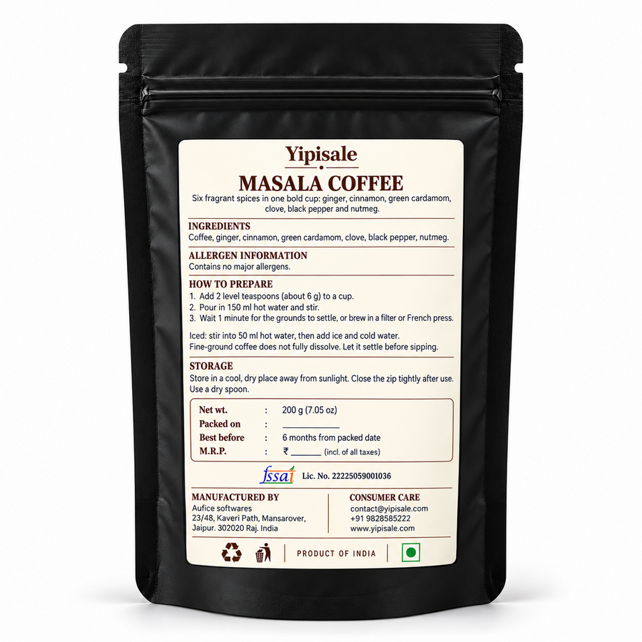 Masala Coffee | Indian Six-Spice Blend, Fine-Ground, 200 g