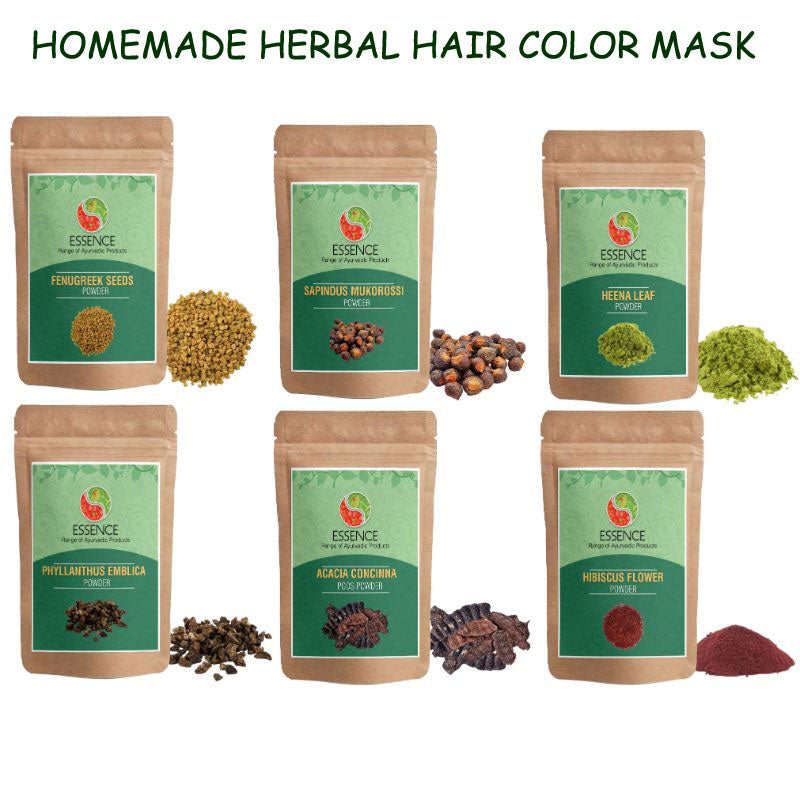 Homemade Herbal Hair Color Mask for Dry, Damaged, Rough Hair, Hair Fall Control Powder Pack - 1200GM