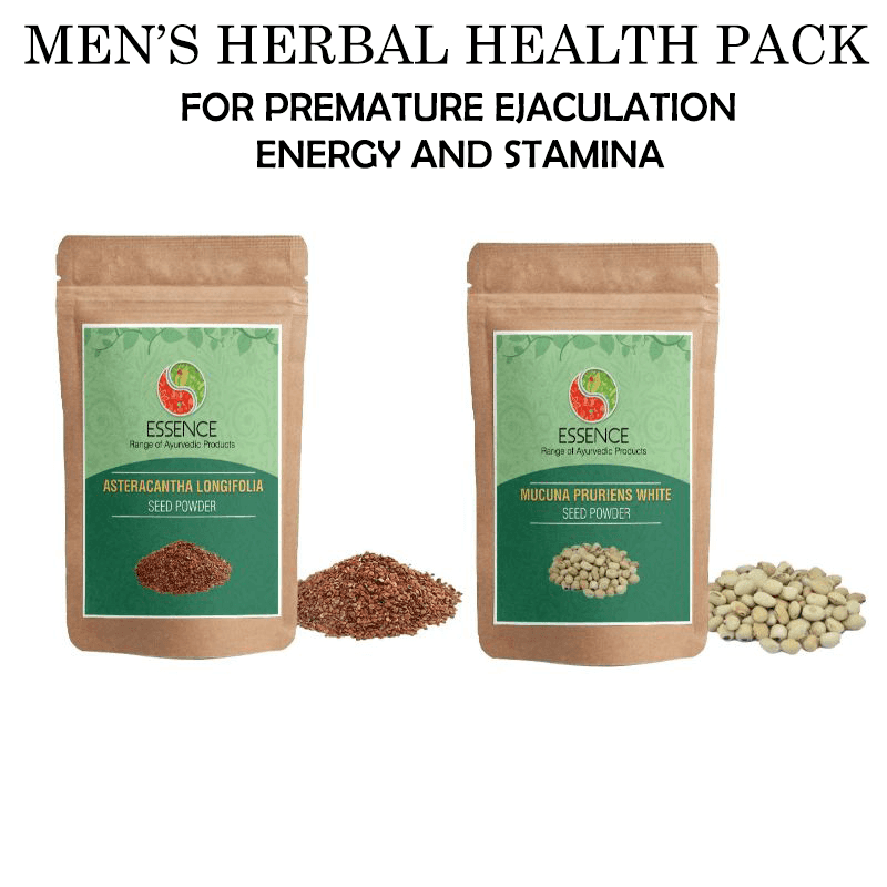 Men's Health Combo Pack: Mucuna Pruriens & Asteracantha Longifolia Seed Powders for Stamina, Energy & Premature Ejaculation
