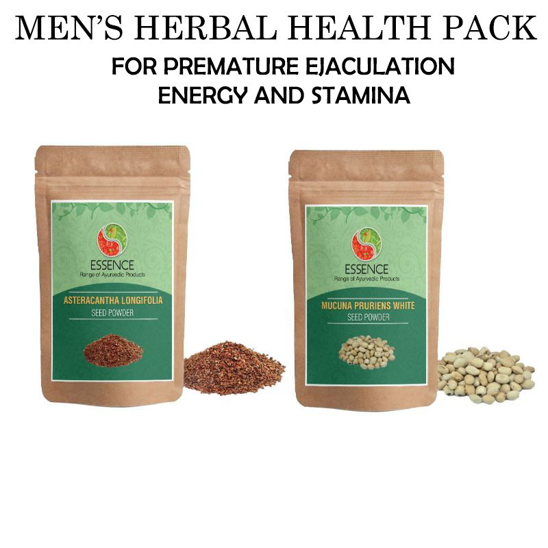 Men's Health Combo Pack: Mucuna Pruriens & Asteracantha Longifolia Seed Powders for Stamina, Energy & Premature Ejaculation